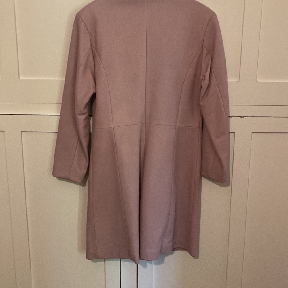 Women long lavender leather jacket size xs